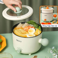 Nồi Điện Đa Năng, Nồi Lẩu Mini Đa Năng Kèm Khay Hấp, Chất Liệu Chống Dính, Dung Tích 1,8L Tốc Độ Sôi Nhanh