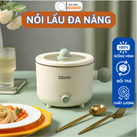 Nồi điện đa năng , nồi lẩu mini đa năng kèm khay hấp, chất liệu chống dính, dung tích 1,8L tốc độ sôi cực nhanh