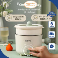 Nồi điện đa năng , Nồi lẩu mini đa năng kèm khay hấp, chất liệu chống dính, dung tích 1,8L tốc độ sôi cực nhanh