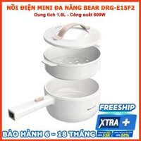 Nồi điện mini đa năng Bear 1.6L kèm khay hấp nồi lẩu điện mini, Anh Lam Store - Hàng chính hãng - DRG-E15F21.6L