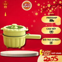 Nồi Điện Mini Đa Năng , Nồi Bí Ngô 2 Tầng Kèm Xửng Hấp , Dung Tích 2L, Tự Động Ngắt Điện , nồi lẩu, hấp, chiên, xào.