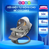 Nôi điện tự động bập bênhcho bé COCOBEE điều khiển từ xa, 5 tốc độ xoay, 3 tốc độ hẹn giờ phát nhạc ru bé ngủ