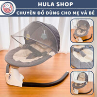 Nôi điện tự động cao cấp 9BABY đa năng, điều khiển từ xa, có phát nhạc màu xám