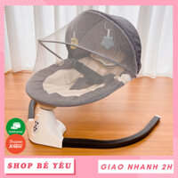 Nôi điện tự động cho bé 🌸 𝑭𝒓𝒆𝒆𝒔𝒉𝒊𝒑 🌸 Nôi điện ru tự động điều khiển từ xa có phát nhạc 9BABY 088-G màu xám