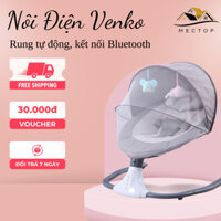 Nôi điện Venko cho bé - Điều khiển từ xa, phát nhạc - Rung, xoay tự động 360 - Ghế ru ngủ thông minh