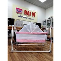 Nôi Điện Võng Xếp 2 Trong 1, Nôi gấp gọn thương hiệu Đại Vĩ (Tặng Kèm Màn Chống Muỗi Cho Bé+2 dây curoa dự phòng))
