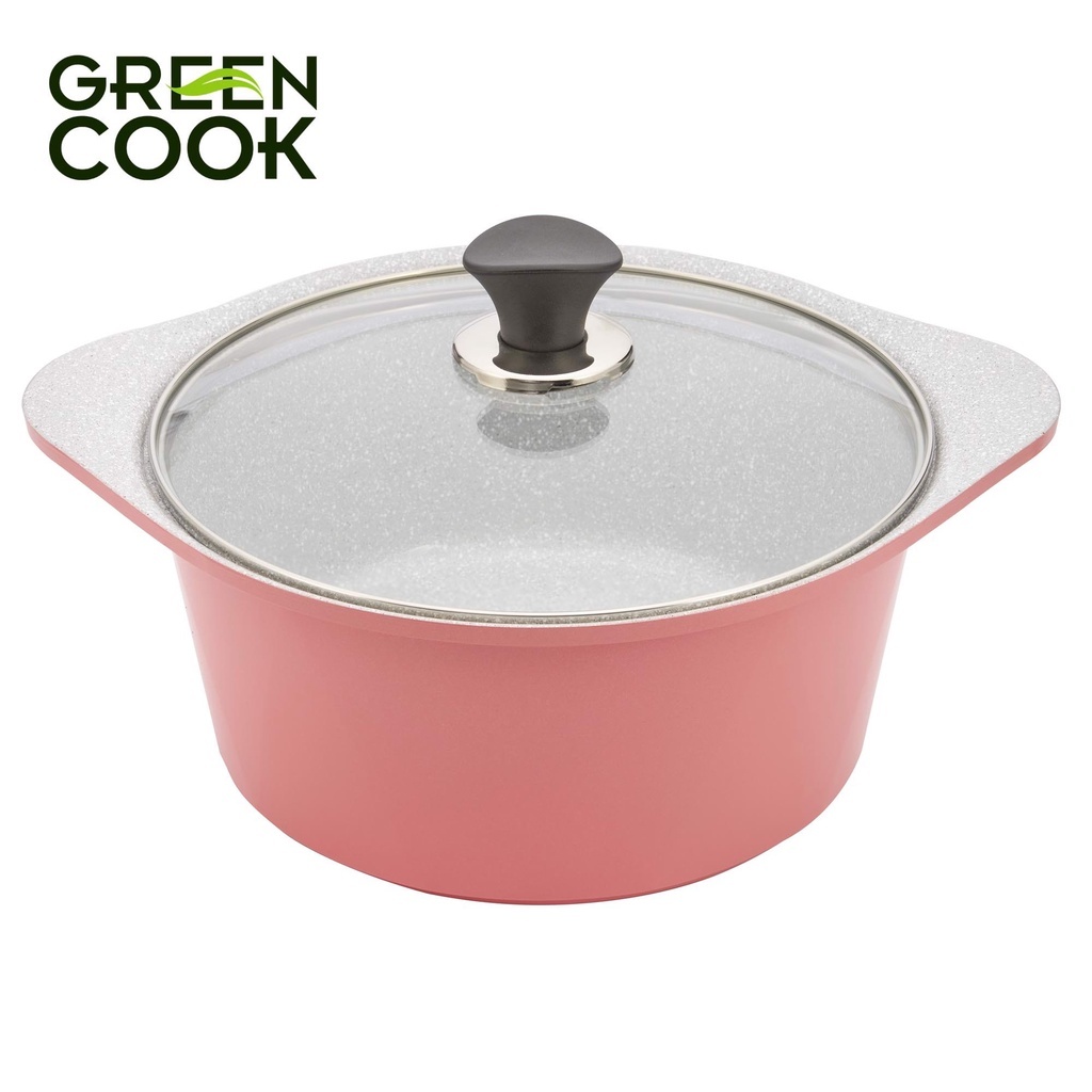 Nồi đúc ceramic vân đá đáy từ 24cm Green Cook GCS02-24IH