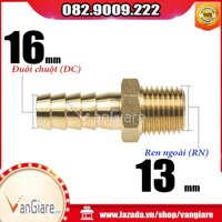 Nối đuôi chuột ren ngoài thau đầu nối ống 16mm (Đủ size)