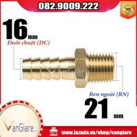 Nối đuôi chuột ren ngoài thau đầu nối ống 16mm (Đủ size)