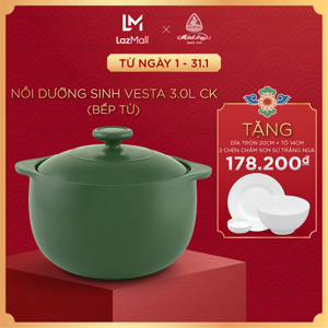 Nồi dưỡng sinh Vesta 3.0L + nắp (bếp từ) Healthycook