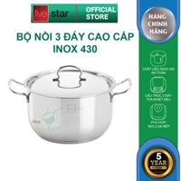 Nồi Fivestar Nắp Inox 26 cm - Tặng 5 Muỗng Ăn Inox - Bạc