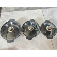 Nồi Gang Chống Dính nắp Kính dùng nấu mỳ cay v.v.v