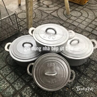 Nồi gang đúc nguyên khối nhiều size đẹp dày nặng, nồi gang nấu cơm