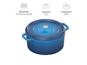 Nồi gang đúc tráng men Arber NG22MX, 3L