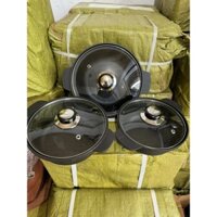 Nồi Gang kho cá, nắp kính cường lực, nồi gang nắp kính nhiều size