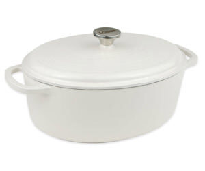 Nồi gang phủ gốm Lodge EC7OD13 màu trắng 6.6 lít