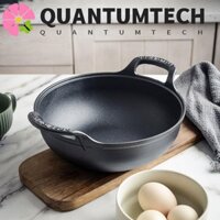 Nồi gang QUANTUMTECH, Có nắp gỗ Không phủ nồi, Nồi nấu Tay cầm hai tai Phong cách Nhật Bản Nồi súp chống dính Sử dụng tại nhà