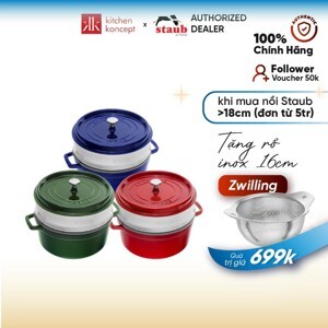 Nồi gang Staub - 24cm, Màu đỏ cherry