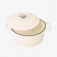 Nồi gang tròn tráng men sứ cao cấp Ciwete Acreamwhite 24cm CI0101