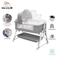 Nôi Ghép Giường Cho Bé Thương Hiệu iiko Có Nệm Giá Thay Tã Kệ Đựng Đồ 5 Nấc Căn Chỉnh Độ Cao Gấp Gọn