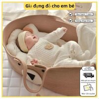 Nôi giỏ trẻ sơ sinh kiểu  Hàn Quốc  giỏ đựng giỏ ngủ di động ngoài trời cho bé HS