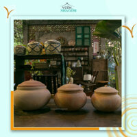 Nồi gốm đất nung (có nắp), thố đất kho gà, nồi kho gốm đất nung- Vườn Nhà Gốm