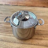 Nồi hai quai mini 10cm luộc trứng, nấu sốt kho quẹt, thắng nước hàng chất liệu inox 18/10 nấu đồ ăn dặm cho bé rk49