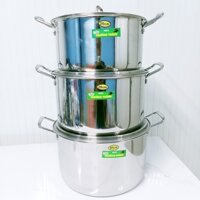 NỒI HẦM, LUỘC GÀ INOX CAO CẤP TRƯỜNG THÀNH NẤU ĐƯỢC BẾP TỪ NHIỀU SIZE 26CM, 28CM, 30CM - HUNGHOME