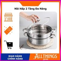 Nồi hấp 2 tầng đa năng 28cm ( sử dụng bếp từ và bếp ga)，nồi hấp Inox 2 tầng dày dặn tiện dụng cam kết hàng chính hãng