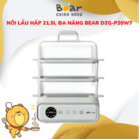 Nồi hấp 3 tầng điện đa năng Bear DZG-P20W7-21.5L - 1200W- Nấu lẩu cháo - Hẹn giờ- Giữ ấm,BH 18 Tháng