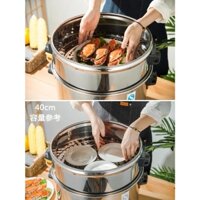 Nồi hấp bánh bao bằng điện 3 tầng size 40cm - Nồi hấp xôi, đỗ, khoai bằng điện đa năng