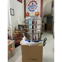 Nồi hấp bánh bao, bánh da lợn chạy điện 40cm 3 tầng