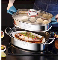 NỒI HẤP CÁ 2 TẦNG INOX 304