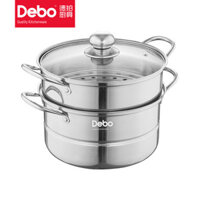 Nồi Hấp Cá Bánh Hấp Công Suất Lớn Hai Lớp Dày Dặn Gia Dụng Inox 26Cm DEBO Madrid