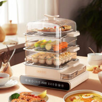 Nồi hấp cách thủy đa năng 3 tầng dung tích 24L khay hấp inox, thiết kế hiện đại có hẹn giờ đặt lịch thông minh tự động