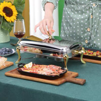 Nồi hấp chữ nhật Inox 2.4 lít, 2.9 lít, khay hấp cầy cá và thịt thú rừng (giúp giữ nóng) siêu sang trọng, hàng loại 1