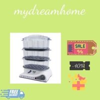 Nồi hấp điện 3 tầng 10 lít Magic Korea A-61 850W, Hàng Chính Hãng, Lồng Hấp Nhựa PP Cao Cấp