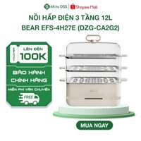 Nồi Hấp Điện 3 Tầng Bear SB-NH12L/EFS-4H27E 12L Đa Năng Hấp Cá, Hấp Gà Nguyên Con Không Gây Mùi