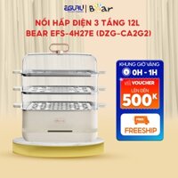 Nồi Hấp Điện 3 Tầng Bear SB-NH12L/EFS-4H27E 12L - Đa Năng Hấp Cá, Hấp Gà Nguyên Con - BH 18 Tháng