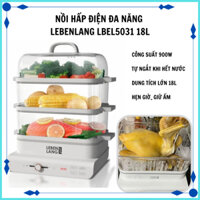 Nồi hấp điện 3 tầng LEBENLANG LBEL5031 dung tích lớn 18L, công suất 900w, Hấp gà nguyên con