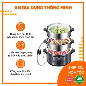 Nồi hấp điện 3 tầng Midea MZ-ZG26EASY401