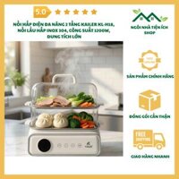 Nồi Hấp Điện Đa Năng 2 Tầng Kailer KL-H18, Nồi Lẩu Hấp Inox 304, Công Suất 1200W,  Dung Tích Lớn