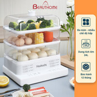 Nồi Hấp Điện Đa Năng 3 Tầng Hadochi, Dung Tích 24L, Bảo hành 12 Tháng