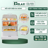 Nồi Hấp Điện Đa Năng 3 Tầng DELAX Dung Tích 24L, Công Suất 800W Hấp Chín Nhanh An Toàn Cho Sức Khỏe - NHD01