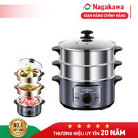 Nồi hấp điện inox đa năng Nagakawa NAG3310 (1300W - 11.8L) - bảo hành 12 tháng