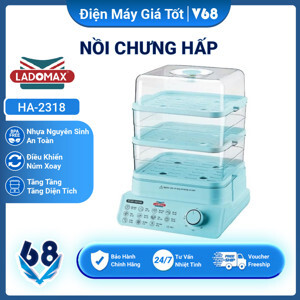 Nồi hấp điện Ladomax HA-2318, 18 Lít