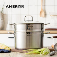 Nồi Hấp Gia Dụng304Nồi Hấp Inox Đức Công Suất Lớn Ba Lớp Dày2Nồi Hấp Lớp Thích Hợp Cho Bếp Từ