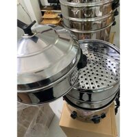 Nồi hấp giò, chả lụa chạy điện size 35cm 3 tầng