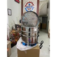 Nồi hấp hải sản, bánh Flan, pate chạy điện inox 3 tầng 47cm