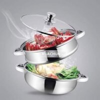 Nồi hấp inox 2 tầng